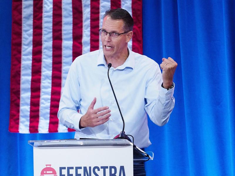 Rep. Randy Feenstra speaks at an Iowa event