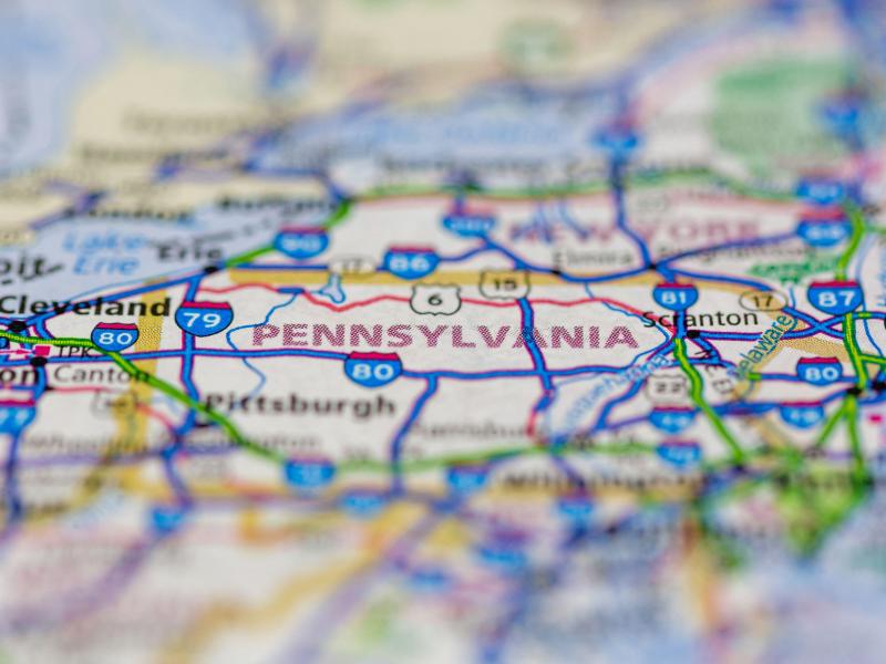 A map of Pennsylvania
