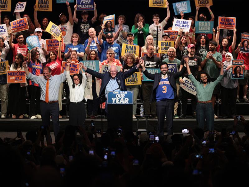 Bernie Sanders and Zohran Mamdani rally with progressive candidates in New York City